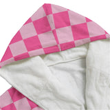pink checkered cosy snuggly warm dressing gown bathrobe