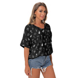 Black Doodle Tattoo Batwing T-shirt