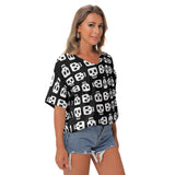 Black & White Block Skull Batwing T-shirt