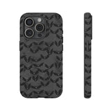 Grey Spooky Bat Print Tough Phone Cases