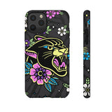 Floral Panther Print Tough Phone Case