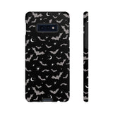 Black Spooky Bat Print Tough Phone Cases