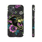 Floral Panther Print Tough Phone Case