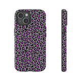 Grey and Pink Leopard Print Tough Phone Case