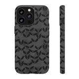 Grey Spooky Bat Print Tough Phone Cases