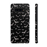 Black Spooky Bat Print Tough Phone Cases