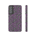 Grey and Pink Leopard Print Tough Phone Case