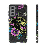 Floral Panther Print Tough Phone Case