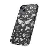 Black Celestial Witchy Moth Goth Tough Phone Case