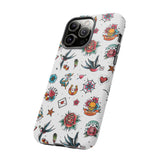 White Old School Retro Tattoo Tough Phone Case