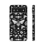 Black Celestial Witchy Moth Goth Tough Phone Case