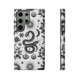 White Celestial Snake Goth Tough Phone Case