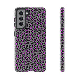 Grey and Pink Leopard Print Tough Phone Case
