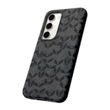 Grey Spooky Bat Print Tough Phone Cases