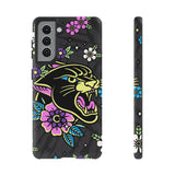 Floral Panther Print Tough Phone Case