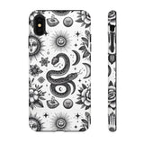 White Celestial Snake Goth Tough Phone Case