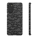 Grey Spooky Bat Print Tough Phone Cases