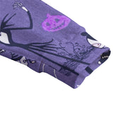 cuff of cardigan zoomed in shot with 'nightmare before Christmas' print