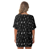 Black Doodle Tattoo Batwing T-shirt
