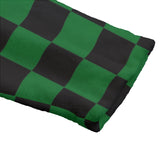 close up of sleeve green checkered no model bathrobe dressing gown