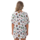 White Retro Tattoo Batwing T-shirt