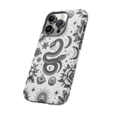 White Celestial Snake Goth Tough Phone Case