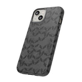 Grey Spooky Bat Print Tough Phone Cases