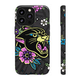 Floral Panther Print Tough Phone Case