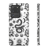 White Celestial Snake Goth Tough Phone Case