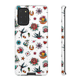 White Old School Retro Tattoo Tough Phone Case