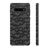Grey Spooky Bat Print Tough Phone Cases