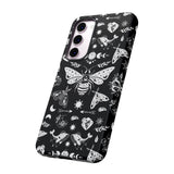 Black Celestial Witchy Moth Goth Tough Phone Case