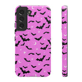 Pink Spooky Bat Print Tough Phone Cases