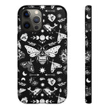 Black Celestial Witchy Moth Goth Tough Phone Case
