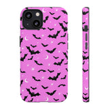 Pink Spooky Bat Print Tough Phone Cases