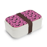 Pink Bat Print Bento Lunch Box