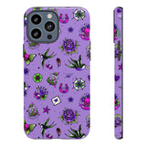 Retro Old School Lilac Tattoo Tough Cases