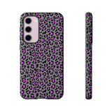 Grey and Pink Leopard Print Tough Phone Case