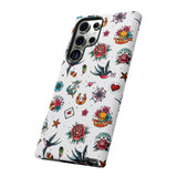 White Old School Retro Tattoo Tough Phone Case