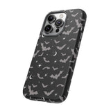 Black Spooky Bat Print Tough Phone Cases