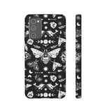 Black Celestial Witchy Moth Goth Tough Phone Case
