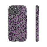 Grey and Pink Leopard Print Tough Phone Case