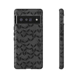 Grey Spooky Bat Print Tough Phone Cases