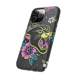 Floral Panther Print Tough Phone Case