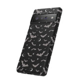 Black Spooky Bat Print Tough Phone Cases