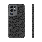 Grey Spooky Bat Print Tough Phone Cases