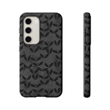 Grey Spooky Bat Print Tough Phone Cases