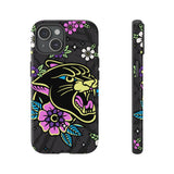 Floral Panther Print Tough Phone Case