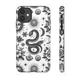 White Celestial Snake Goth Tough Phone Case