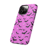Pink Spooky Bat Print Tough Phone Cases